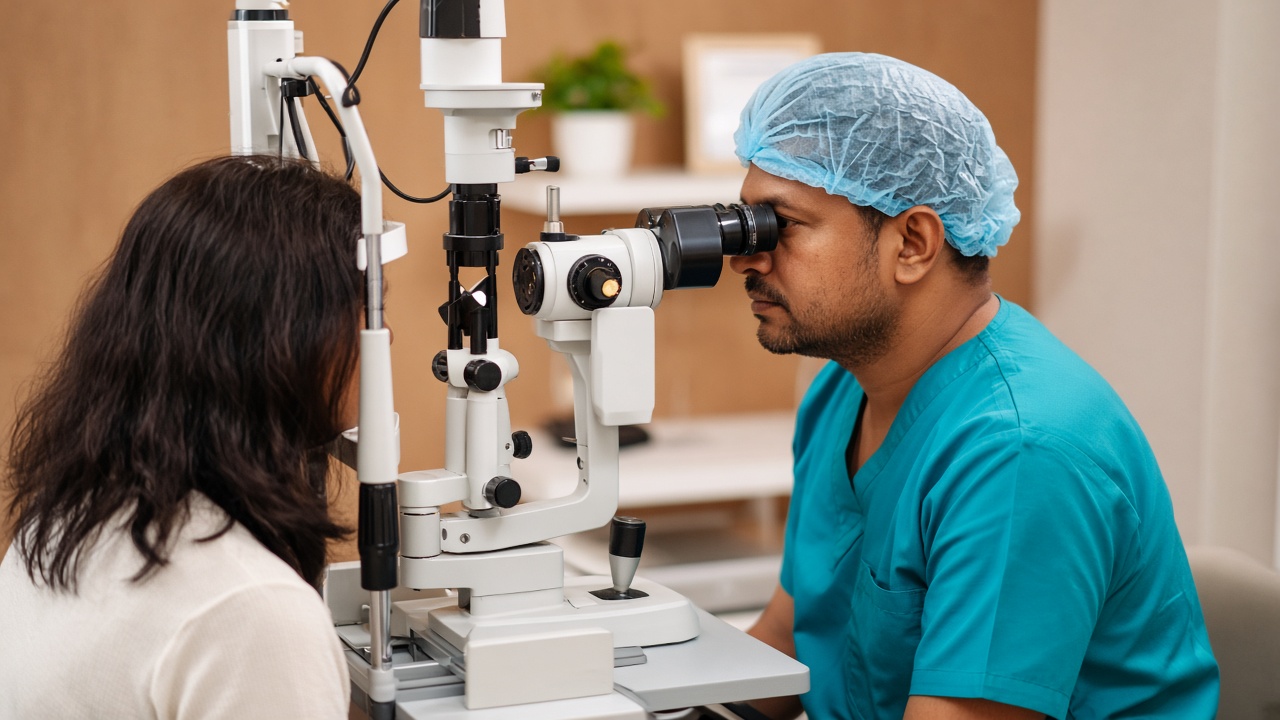 Slit-lamp examination notes used for a uveitis insurance file